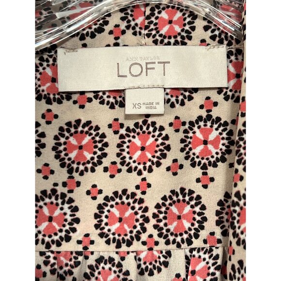 Ann Taylor Loft XS Print Long Sleeve Blouse - Picture 4 of 7
